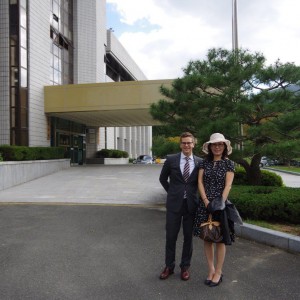 Theresa with Julian Inglis of Guelph University at Changwon University     